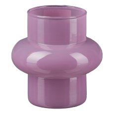 Glass vase retro, 3 assorted 13x13x13cm, pink