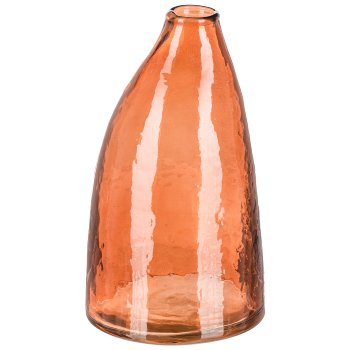 Glass bottle vase organic, 11,5x11,5x20cm, Amber