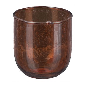 Glass jar bulbous "Bubbles", 9x9x10cm, Amber