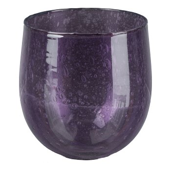 Glass jar bulbous "Bubbles", 16x16x15cm, Aubergine