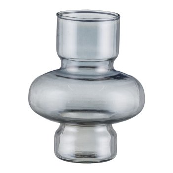 Glas Vase, BLOOM 13x13x16cm, Rauchgrau