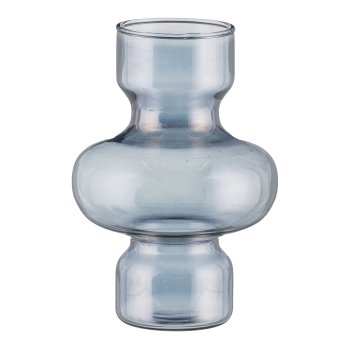 Glas Vase, BLOOM 15x15x22cm, Rauchgrau