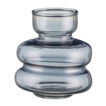 Glas Vase, BLOOM TWO 12x12x12cm, Rauchgrau