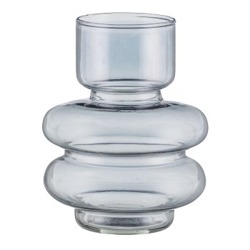 Glas Vase, BLOOM TWO 16x16x20cm, Rauchgrau