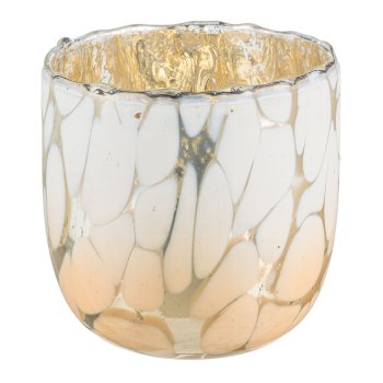 Glass lantern, MERCURY CHEENA 12x12x12cm, beige