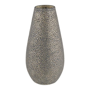 Glas Vase, Mosaik, BLACK NIGHTS 15x15x30cm, Schwarz