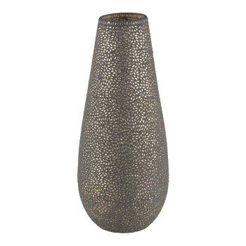 Glas Vase, Mosaik, BLACK NIGHTS 16x16x38cm, Schwarz