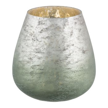 Glas Windlicht, ARTEFECT 16x16x17cm, Dunkelgrün