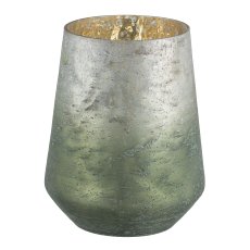 Glas Windlicht, ARTEFECT 17x17x20cm, Dunkelgrün