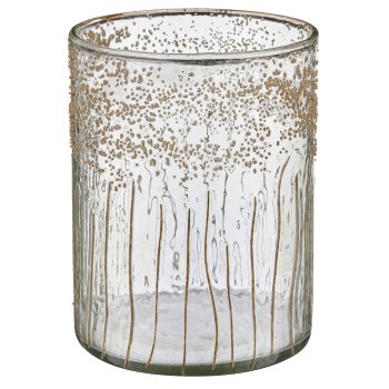 Glas Zylinder, rau, 12x12x16cm, klar