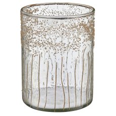 Glas Zylinder, rau, 12x12x16cm, klar