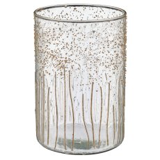 Glas Zylinder, rau, 14x14x20cm, klar