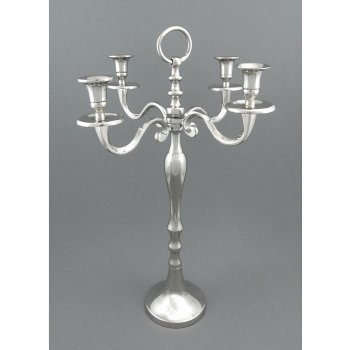 Aluminium Candle Holder x 4, 50cm, Silver