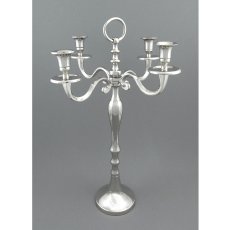 Aluminium Candle Holder x 4, 50cm, Silver