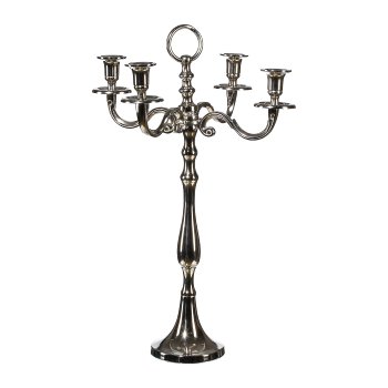 Aluminium Candle Holder x 4, 50cm, Silver