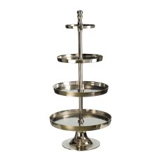Aluminium Etagere SHINY x4, 125x27/42/53/60cm, silber, KD packing !!