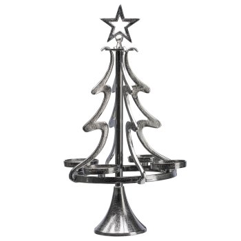 Aluminium Tannenbaum 4er Kerzenhalter, 55x27cm, anthrazith