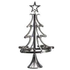 Aluminum fir tree candle holder 4pcs, 55x27cm, anthracite