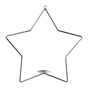 Star Pendant with Candlestick, 43x30cm, Silver