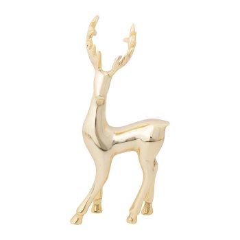 Aluminium Stag Standing Style, 25x13x7cm, Gold
