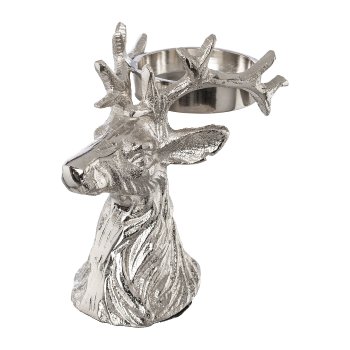 Aluminium candle holder,deer head SIRAN, 13x13x10cm,