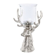 Aluminium stag with glass,Wind light VICTOR, 37x19x12cm,