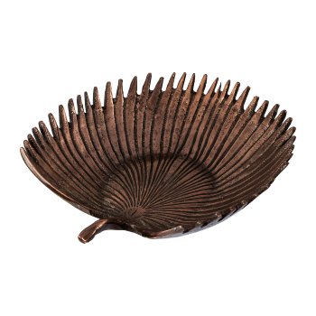 Aluminium object bowl PALMBLATT, 30x28x7,5cm, bronze