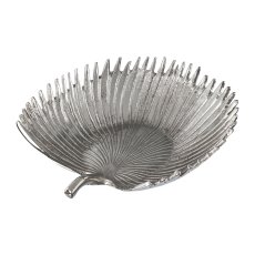 Aluminium object bowl PALMBLATT, 30x28x7,5cm, silver