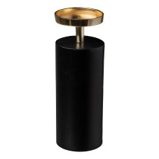 Aluminum candle holder Stumpen Tower, 9x9x26cm, blackgold