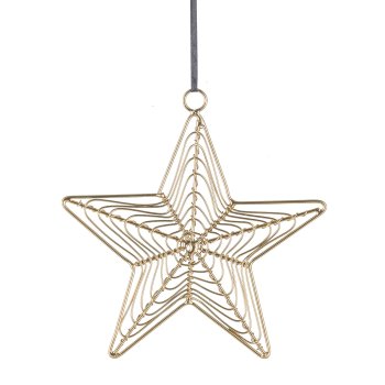 Metalldraht Hänger, Stern, 16x15cm, Gold