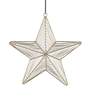 Metalldraht Hänger, Stern, 26x25cm, Gold
