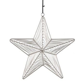 Metal wire hanger, star, 26x25cm, silver