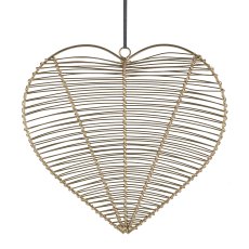 Metal wire hanger, heart, 32x21cm, gold