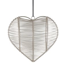 Metal wire hanger, heart, 3D, 18x19x7cm, silver