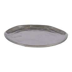 Aluminium Teller, TUFTED, 30x30x2,5cm, Silber
