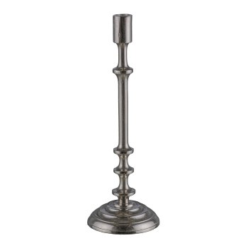 Aluminium candle holder, CLASSIC, 38x12cm, silver