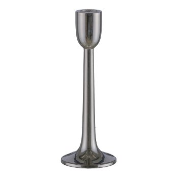 Aluminium candle holder, MODERN, 20x7cm, silver