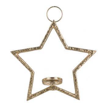 Aluminium Stern, Hänger, Windlicht, 8x38x38cm, Gold