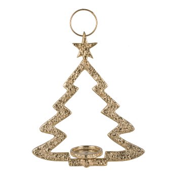 Aluminium tree, hanger, lantern, 39x32x9cm, gold