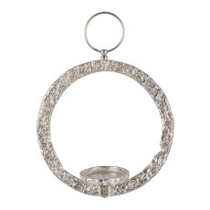 Aluminium Ring, Hänger, Windlicht, 28x25x8cm, Silber