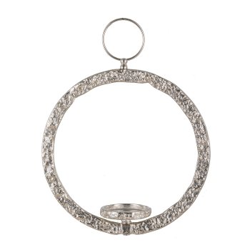 Aluminium ring, hanger, lantern, 32x30x8cm, silver