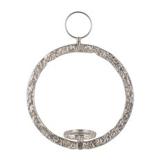 Aluminium Ring, Hänger, Windlicht, 32x30x8cm, Silber