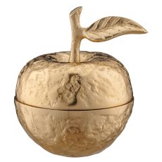 Aluminium Dose Apfel, 12x11x10cm, gold