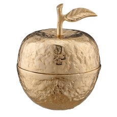 Aluminium Dose Apfel, 16x12x12cm, gold