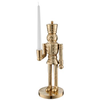 Aluminium nutcracker ALEX, standing, candle holder, 41x12x15cm, gold