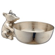 Aluminium Schale mit Maus, rund, 10x23x15cm, silber