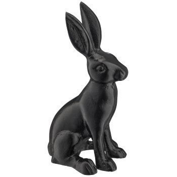 Aluminium Hase sitzend, 10x11x21cm, schwarz