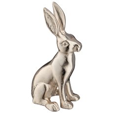 Aluminium Hase sitzend, 10x11x21cm, silber