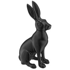 Aluminium Hase sitzend, 11x19x31cm, schwarz
