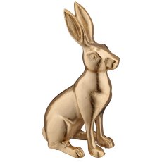 Aluminium Hase sitzend, 11x19x31cm, gold